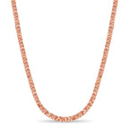 Nugget Solid White/Yellow/Rose Gold Handmade Necklace , 6mm, 16-30 Inch