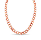 Curb Solid White/Yellow/Rose Gold Handmade Necklace , 9mm, 16-30 Inch