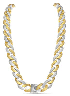 Miami Cuban Solid White/Yellow/Rose Gold Handmade Necklace , 16mm, 16-30 Inch