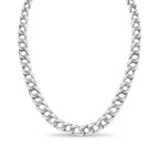 Curb Solid White/Yellow/Rose Gold Handmade Necklace , 9mm, 16-30 Inch