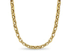 Oval Rolo Solid White/Yellow/Rose Gold Handmade Necklace , 6mm, 16-30 Inch
