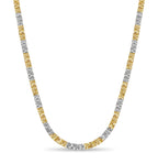 Nugget Solid White/Yellow/Rose Gold Handmade Necklace , 6mm, 16-30 Inch