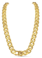 Miami Cuban Solid White/Yellow/Rose Gold Handmade Necklace , 16mm, 16-30 Inch