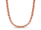 Oval Rolo Solid White/Yellow/Rose Gold Handmade Necklace , 6mm, 16-30 Inch