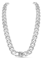 Miami Cuban Solid White/Yellow/Rose Gold Handmade Necklace , 16mm, 16-30 Inch