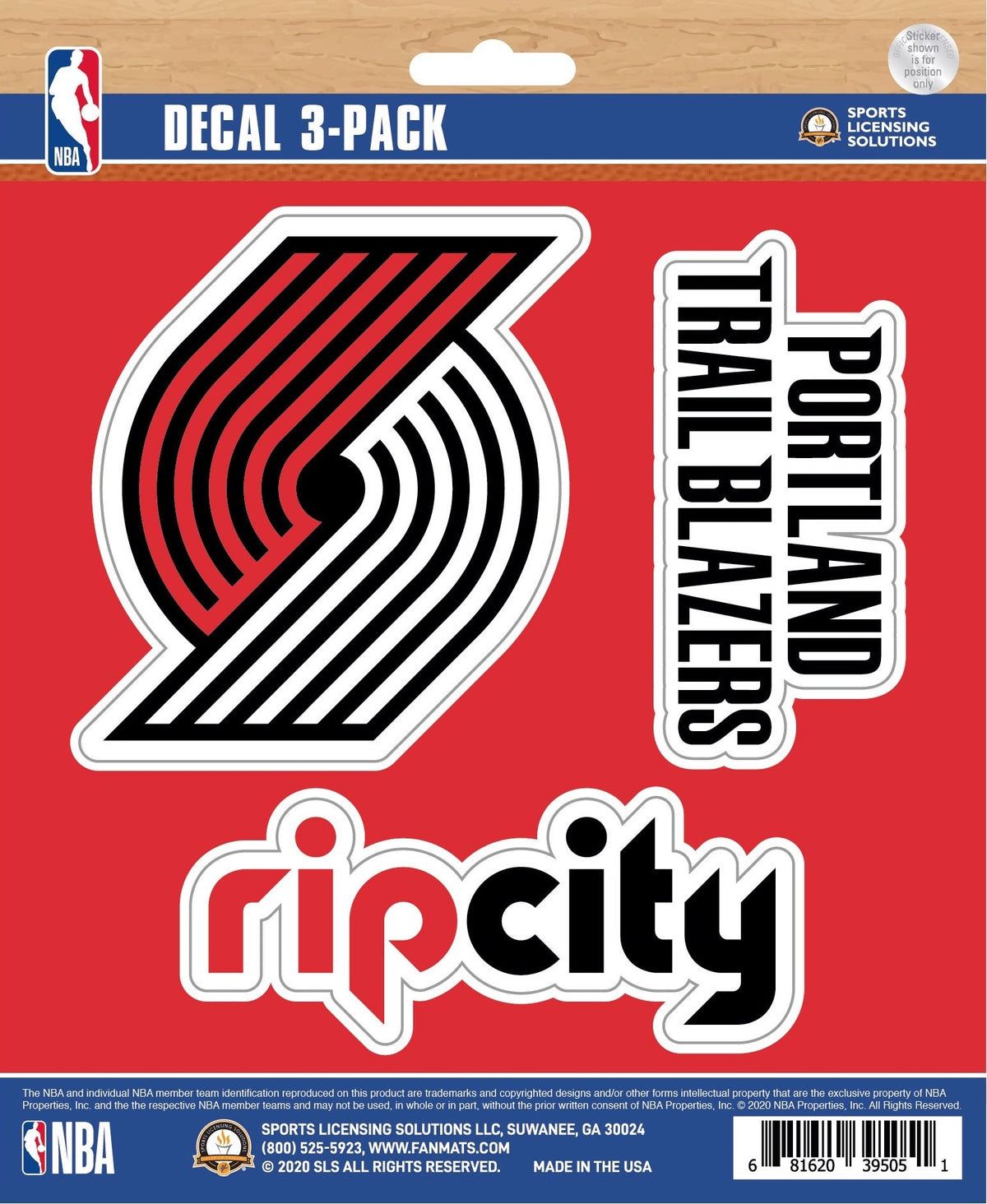 NBA Official Team Sticker Mats - Set of 3 Stickers