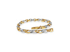 Oval Rolo Solid White/Yellow/Rose Gold Handmade Bracelet , 6mm, 6.5-10 Inch