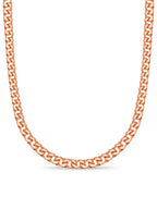 Curb Solid White/Yellow/Rose Gold Handmade Necklace , 20mm, 16-30 Inch