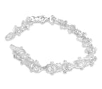 Equestrian Solid White/Yellow/Rose Gold Handmade Bracelet , 9mm, 6.5-10 Inch