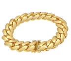 Miami Cuban Solid White/Yellow/Rose Gold Handmade Bracelet , 16mm, 6.5-10 Inch