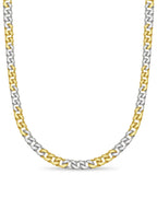 Curb Solid White/Yellow/Rose Gold Handmade Necklace , 20mm, 16-30 Inch