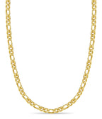 Figaro Solid White/Yellow/Rose Gold Handmade Necklace , 18mm, 16-30 Inch