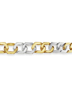 Curb Solid White/Yellow/Rose Gold Handmade Bracelet , 11mm, 6.5-10 Inch