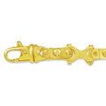 Equestrian Solid White/Yellow/Rose Gold Handmade Bracelet , 9mm, 6.5-10 Inch