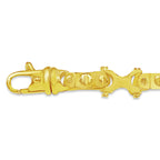 Equestrian Solid White/Yellow/Rose Gold Handmade Bracelet , 9mm, 6.5-10 Inch