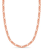 Figaro Solid White/Yellow/Rose Gold Handmade Necklace , 18mm, 16-30 Inch