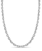 Fancy Rolo Solid White/Yellow/Rose Gold Handmade Necklace , 8mm, 16-30 Inch