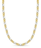 Figaro Solid White/Yellow/Rose Gold Handmade Necklace , 18mm, 16-30 Inch