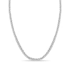 Curb Solid White/Yellow/Rose Gold Handmade Necklace , 8mm, 16-30 Inch