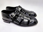 C Collection Crocodile Sandal - Black