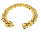 Miami Cuban Solid White/Yellow/Rose Gold Handmade Bracelet , 14mm, 6.5-10 Inch