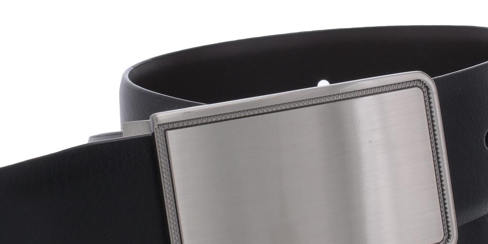 Perry Ellis Men's Rachel Plaque Belt Black