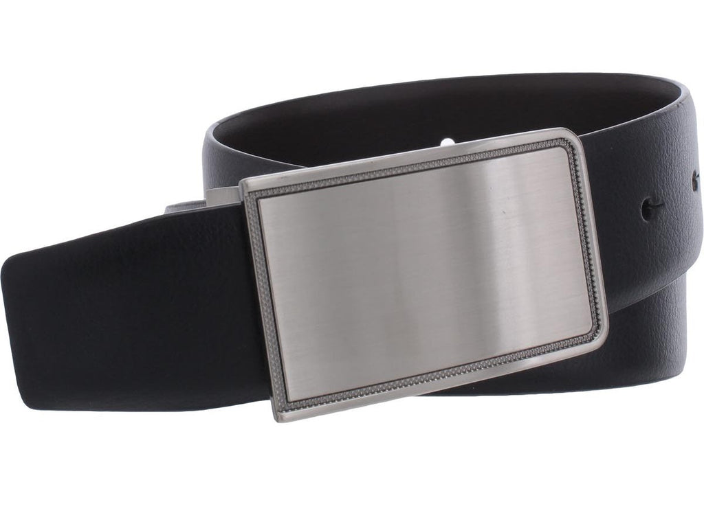 Perry Ellis Men's Rachel Plaque Belt Black