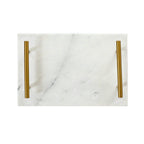 White Marble Board with Gold Handles