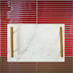 White Marble Board with Gold Handles