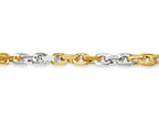 Fancy Rolo Solid White/Yellow/Rose Gold Handmade Bracelet , 6mm, 6.5-10 Inch