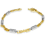 Spiral Tube Solid White/Yellow/Rose Gold Handmade Bracelet , 5mm, 6.5-10 Inch