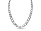 Curb Solid White/Yellow/Rose Gold Handmade Necklace , 13mm, 16-30 Inch