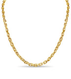 Fancy Rolo Solid White/Yellow/Rose Gold Handmade Necklace , 6mm, 16-30 Inch