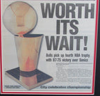 Chicago Bulls 1996 4th Championship Chicago Sun Times Newspaper Framed 136616