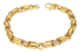 Fancy Tube Solid White/Yellow/Rose Gold Handmade Bracelet , 8mm, 6.5-10 Inch