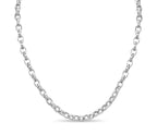 Oval Rolo Solid White/Yellow/Rose Gold Handmade Necklace , 6mm, 16-30 Inch