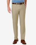 Haggar Men's Cool 18 Pro Stretch Straight Fit Flat Front Dress Pants Beige Size 34X29