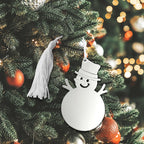 Snowman Ornament W/White Tassel
