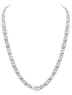 Tiger Eye Solid White/Yellow/Rose Gold Handmade Necklace , 9mm, 16-30 Inch