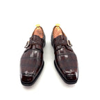 Maurice Raleigh Alligator Monkstrap Shoe - Brown