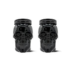 Skull Mason Jar with Lid, 4-Piece Set (2 skull Mason Jars & 2 Lids) 42oz, Black