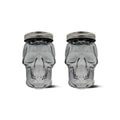 Skull Mason Jar with Lid, 4-Piece Set (2 skull Mason Jars & 2 Lids) 42oz, Smoke