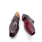 Maurice Raleigh Alligator Monkstrap Shoe - Brown