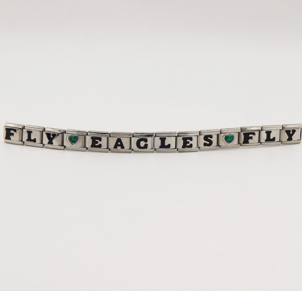 GO BIRDS  Italian Charm Bracelet -Game Day & Special Gift for Eagles Fans