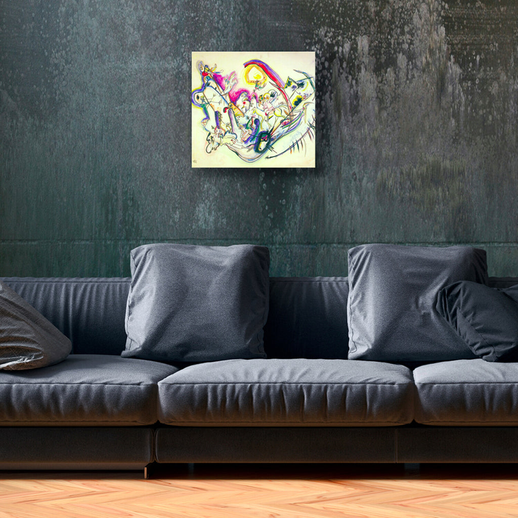 Kandinsky Series Glass Print // Horseriding Abstract