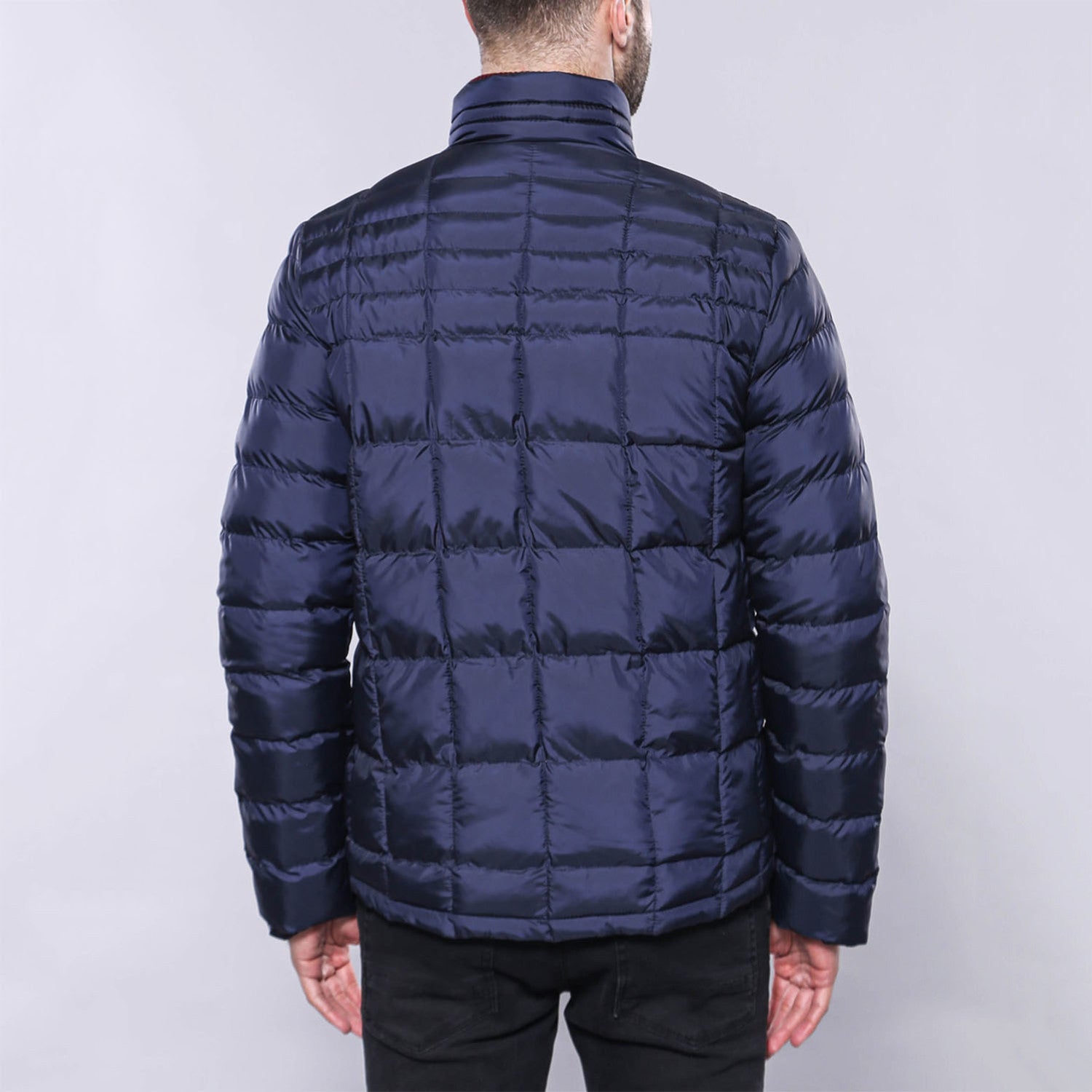 Slim-Fit Quilted Coat // Navy