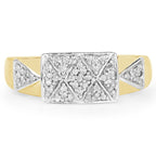 14K Yellow Gold Plated 0.21 Carat Genuine White Diamond .925 Sterling Silver Ring