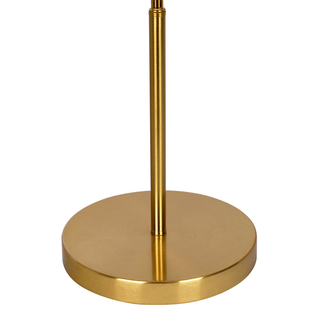 Ornate - Ring Base Curved Table Lamp With Triangle Drum - Gold / White