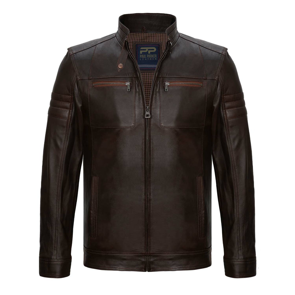 Mock Neck Jacket // Brown