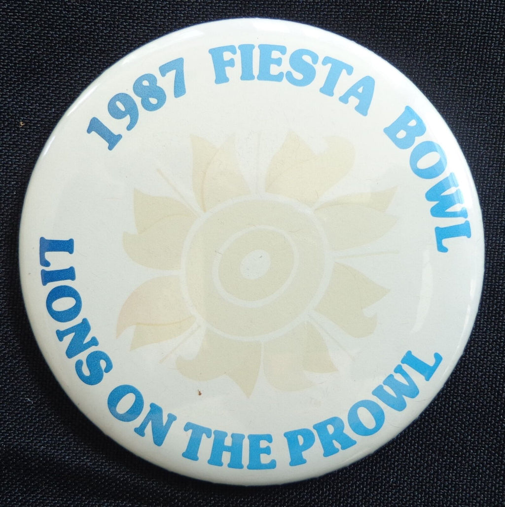Vintage 1987 Penn State Sunkist Fiesta Bowl 3 inch Button Pin